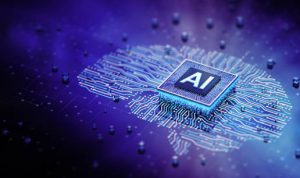 AI Chip technology concept. 3D render