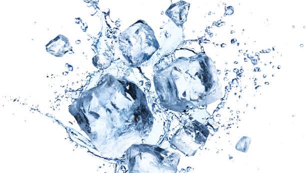 Cool Refreshing Crystals With Water Drops Isolated On White